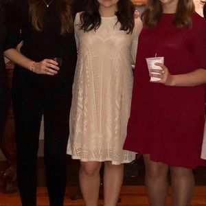 BCBG Maxazria ivory long sleeve dress